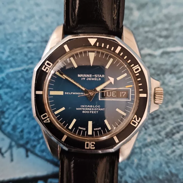 Vintage Sicura Breitling Marine Star Automatic Diver's Men's Watch