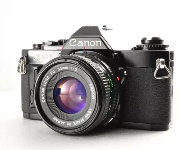 CANON AV-1 AV-1 Schwarz mit NFD 50 mm F 1:2 Objektiv 35 mm SLR-FILMKAMERA /...