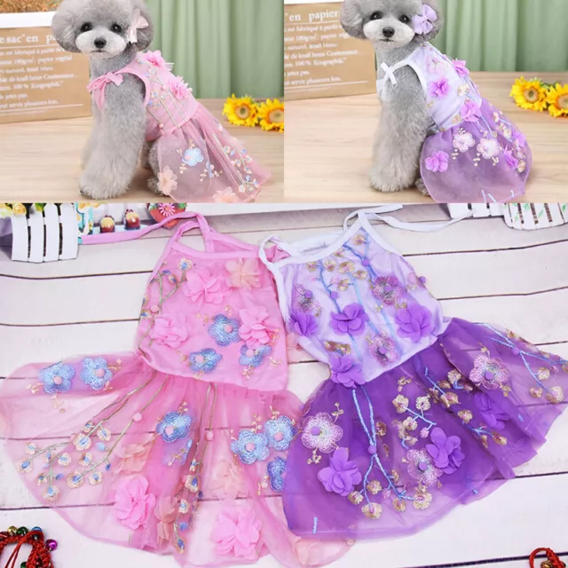 Mascota Gato Cachorro Perro Pequeño Ropa Boda Fiesta Vestido Falda Apparel "