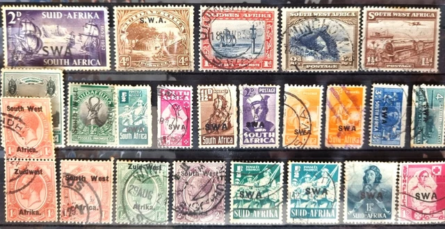 SOUTH AFRICA Used Stamps Overprinted SWA "SOUTH WEST AFRICA" as Per Photos