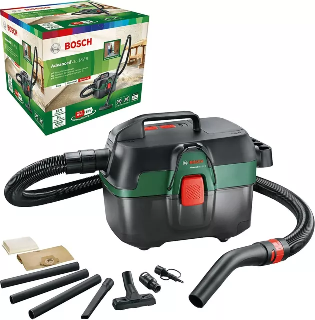 Bosch Advancedvac 18V Cordless Wet & Dry Workshop Vacuum Inflator - Skin