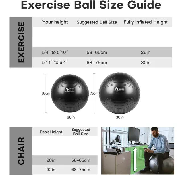 Gruper Übung Yoga Schweizer Ball Fitnessstudio Fitness Schwangerschaft Geburt Anti-Burst 75 cm 3