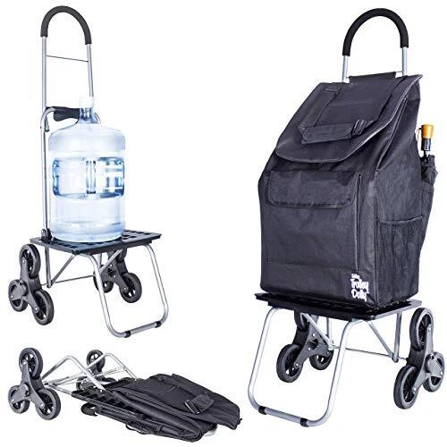 dbest products Stair Climber Bigger Trolley Dolly Black Grocery Shopping Fold...