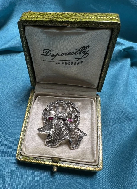 Broche Vintage Argent Massif Signée ERTÉ - Poinçonnée - Style Art Déco | Bijou Collection