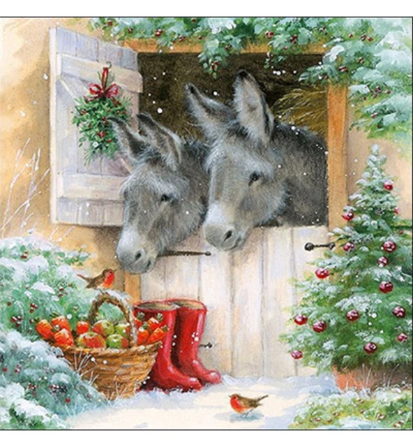Lot de 3 Serviettes en papier "noel" Decoupage Collage