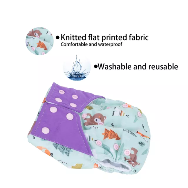 Reusable Baby Pocket Cloth Diaper Printed Washable Infant Nappy Adjustable S OCH