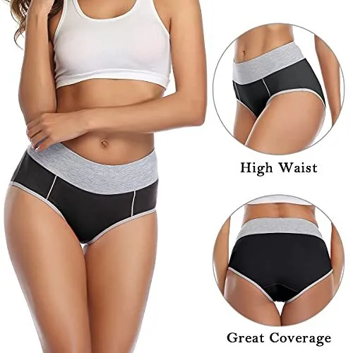 wirarpa Women's Cotton Underwear Mid Low Rise Full Briefs
