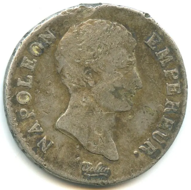 2 francs argent Napoléon Empereur an 13 M n°E1831