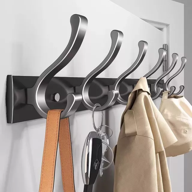 8-12 Hooks Aluminum Coat Clothes Door Holder Rack Key Hooks Wall Mounted Hanger