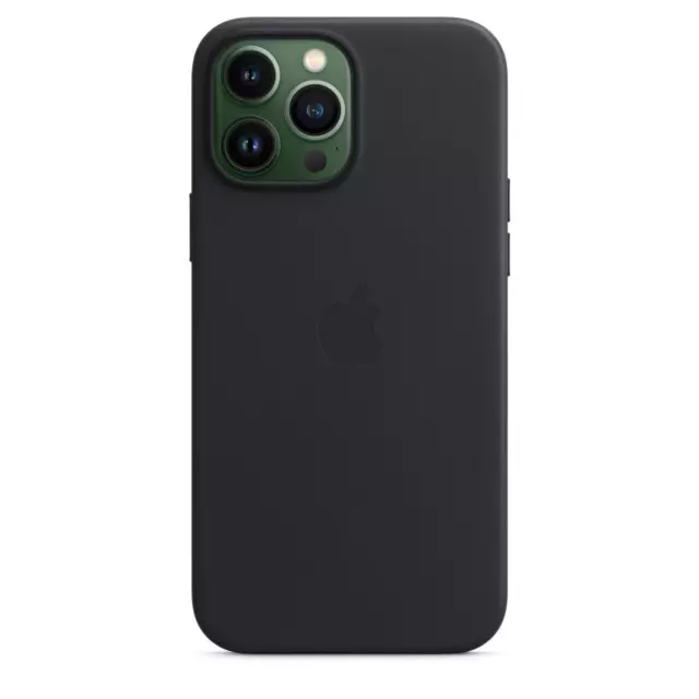 Genuine Apple Leather iPhone 13 Pro Max MagSafe Case / Cover - Midnight (Black)
