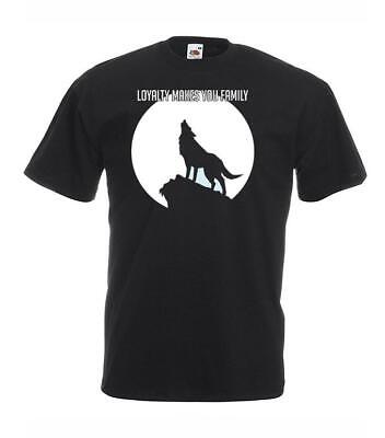 Unisex Nero FULL MOON "Fedeltà ti fa famiglia" Wolf T-shirt