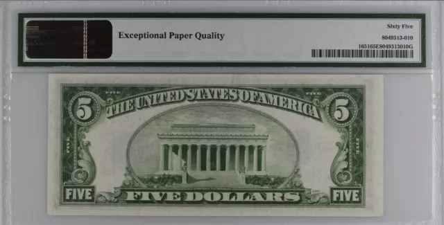FR. 1651 *A $5 1934 A *STAR NOTE* Silver Certificate PMG 65 EPQ GEM UNCIRCULATED 2