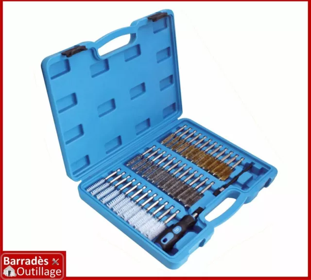 Coffret brosses pour nettoyage de siège, puits d'injecteurs, bougies - 38 pcs