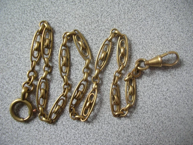 Chaîne De Montre Gousset Ancienne - Plaqué Or, Circa 1900, à Restaurer - Occasion, Pièce Vintage