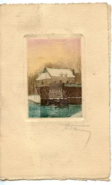 Format Carte Postale Ancienne / Eau Forte / Paris
