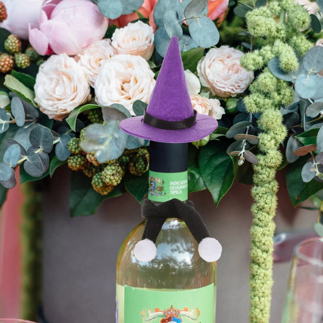 6 PCS MINI Liquor Bottles Halloween Witch Hat Hats Wine Accessories £7.