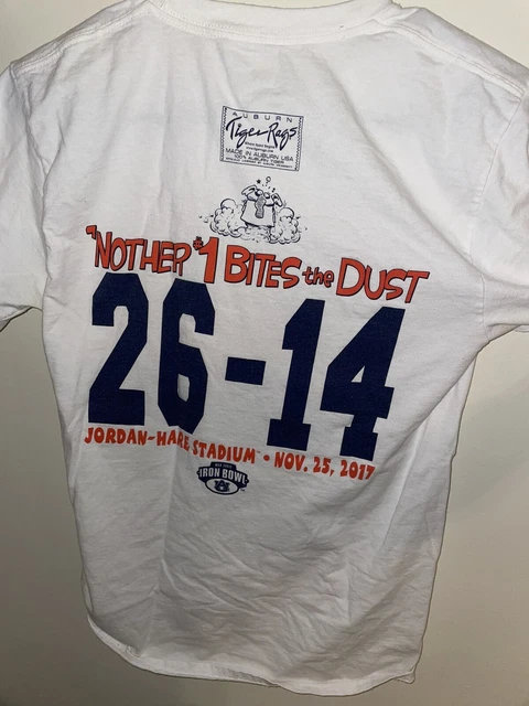 Vintage Auburn Football Tigers vs Alabama 2017 White Shirt Small