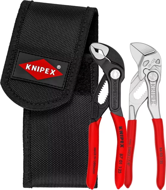 Knipex 002072V04 Mini Cobra  Pliers Wrench Set 2pc 5" 8603125 - 8701125  New