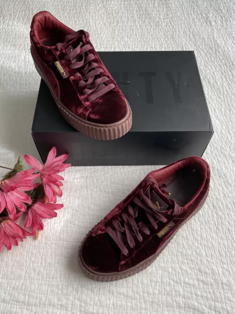 Fenty by Rihanna Velvet Puma Creepers Royal Purple Size 8.5 Excellent Condition