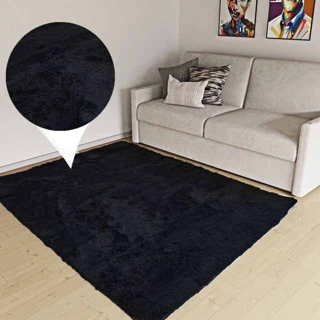 Tappeto Confortevole E Morbido In Lana, Pelo Lungo Grigio Scuro 90x160 Seattle Shag | Maisons Du Monde - Foto 5