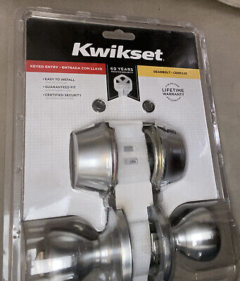 Kwikset 695 Tylo Entry Knob and Double Cylinder Deadbolt Combo Pack in Satin