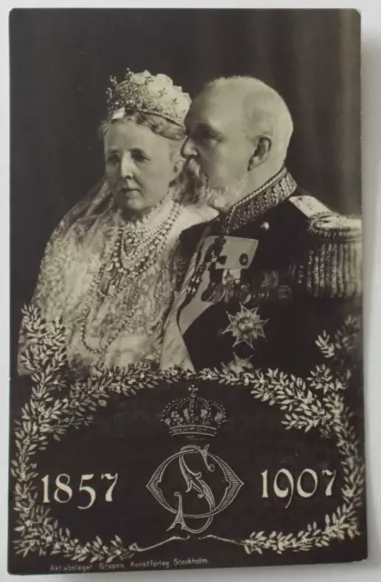 OLD POSTCARD KING OSCAR II & SOFIA  OF SWEDEN - Royalty