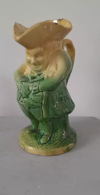 Antique Victorian Sharpe Brothers Majolica Glazed  "Lord Toper " Toby Jug