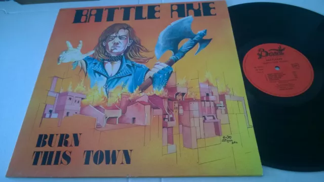 Battle Axe Burn This Town LP 1984 French Cover BERNETT pressing  rf