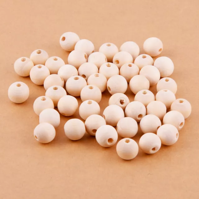 50X 16mm Natural Wood Spacer Beads Round Wooden Balls Jewelry Bracelet Making