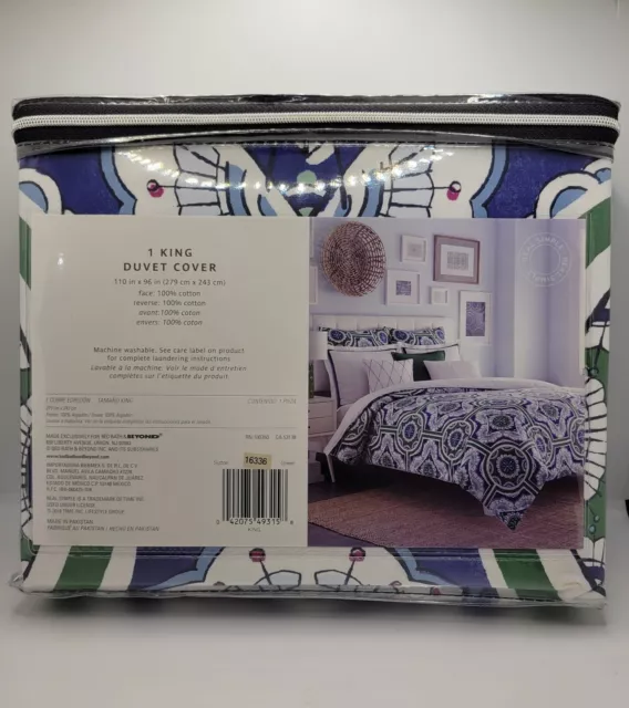 Real Simple King Duvet Cover 110" x 96" Bed Bath Beyond Exclusive Colorful Green 2