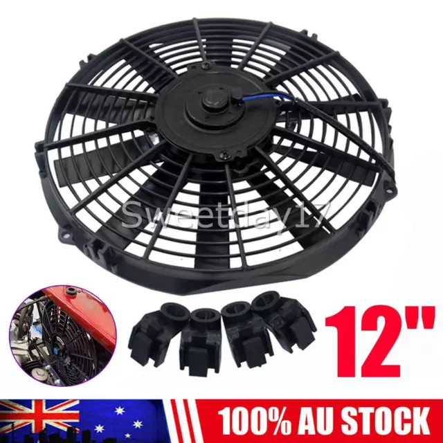 12" 12 inch 12V volt Electric Radiator Cooling Fan Thermo Fan + Mounting kits AU