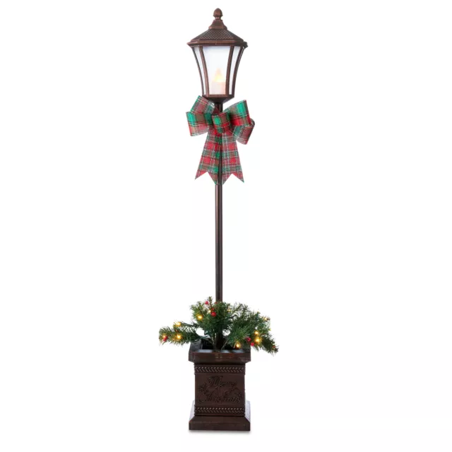 4' Pre-Lit Christmas Lamp Post with 25 Warm White LED Lights