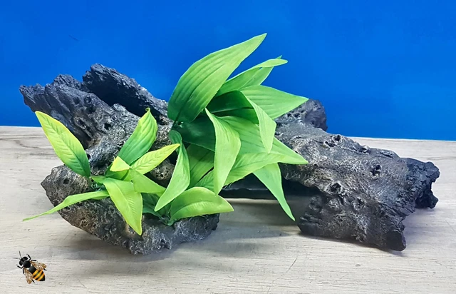 Aquarium Ornament Log Silk Plants Hollow Tree Tunnel Cave Fish Tank Medium