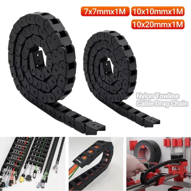 Cable Carrier Drag Chain Plastic Towline Machine Tool Nested 1M 7/10/20 mm Track