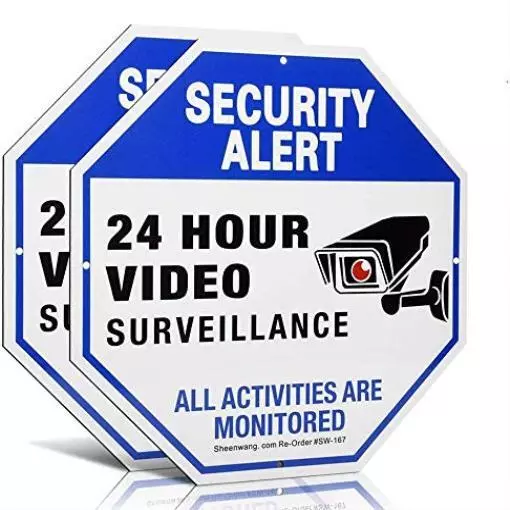 Security Camera Sign 2-Pack UV Printed 40 Mil Rust Free Aluminum 10X10in