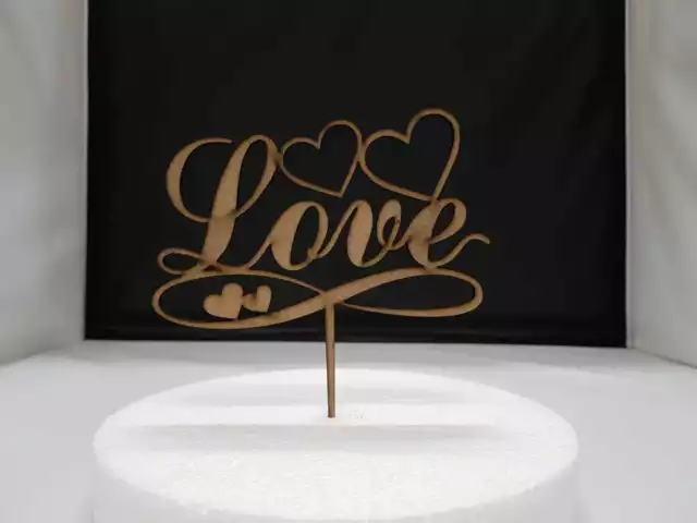 Love Cuore Topper Cake Personalizzato in PLexiglass