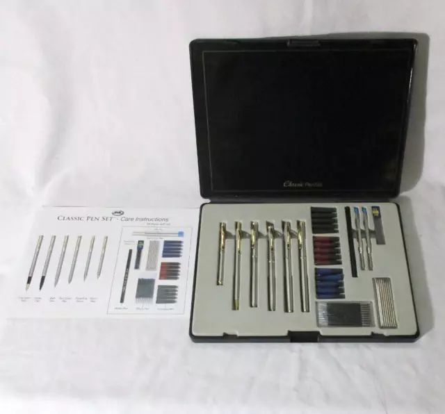 NOB JML Classic Pen Set 6 Pens 66 Piece Refill Storage Case