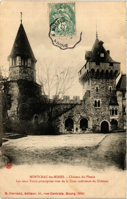 CPA AK MONTCEAU-les-MINES Chateau du Plessis Les deux Tours main (438037)