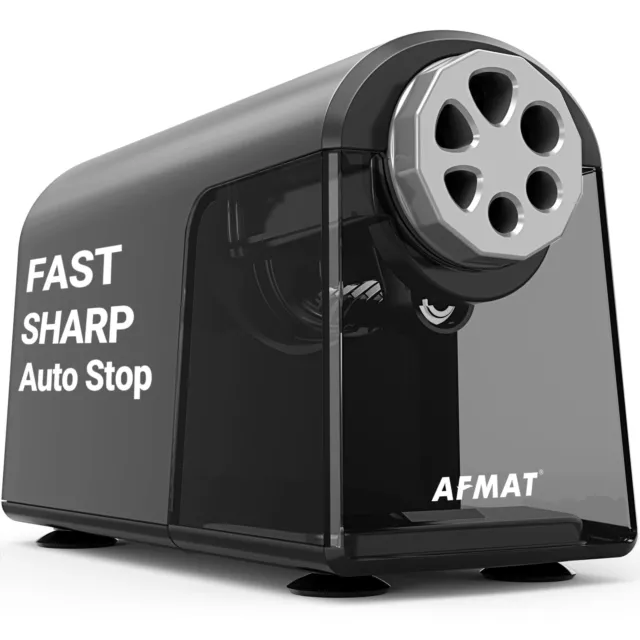 Heavy Duty Electric Pencil Sharpener, 6 Holes, AFMAT Classroom Pencil Sharpen...