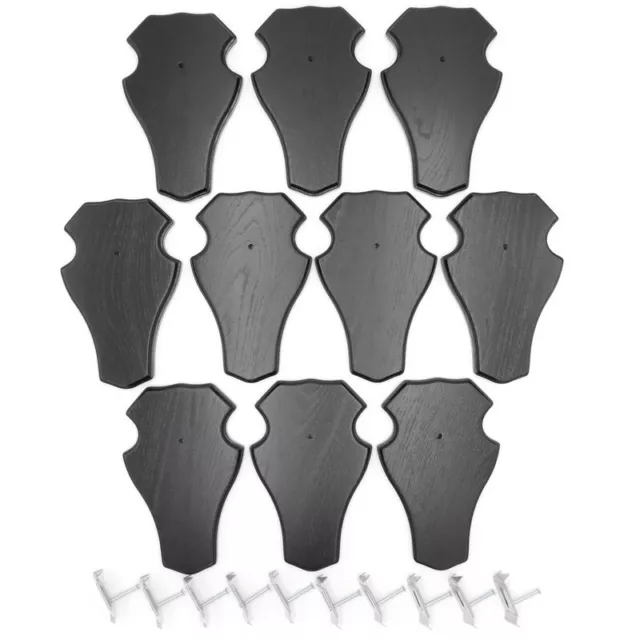 10 Pieza Ciervo Escudo de Trofeo En Roble Oscuro Af 21CM X 13CM Con 10x Pinzas