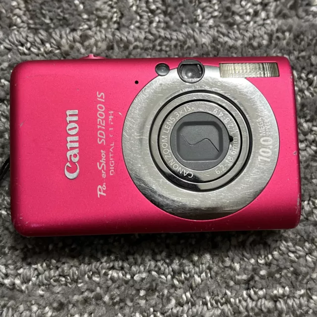 Canon PowerShot SD1200 IS Digital ELPH 10.0MP Camera, Pink w/ Battery NO CHARGER