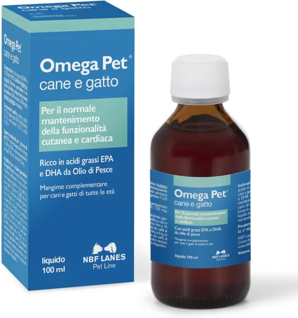 | Omega Pet Cane E Gatto, Liquido 100 Ml, per Il Normale Mantenimento Della Funz