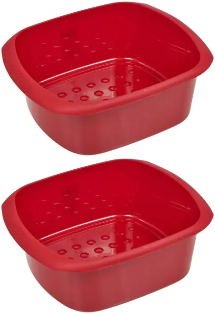 2 uds lavavajillas de plástico rectangular TML 11 L - rojo