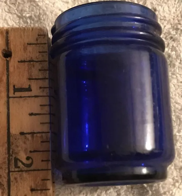 Vintage VICKS VAPORUB Cobalt Blue Glass Bottle Jar. Excellent Condition.