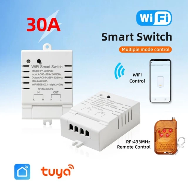 TUYA WIFI SWITCH DIY Timer+Remote AC 85265V White for Alexa Home I9C2