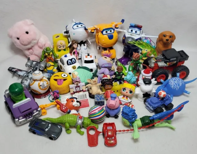 Toy Box Lot of Toys Misc Boys and Girls Truck Cars Planes Action Figures 5 Lbs