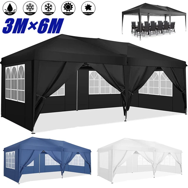 Pavillon Faltpavillon Gartenzelt 3x3m/3x6m Wasserdicht UV-Schutz 50+ Partyzelt
