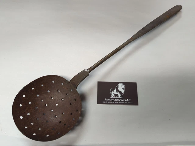 Antique 18TH C Blacksmith Wrought Iron Fireplace Ladle RATTAIL Hook Lot 1