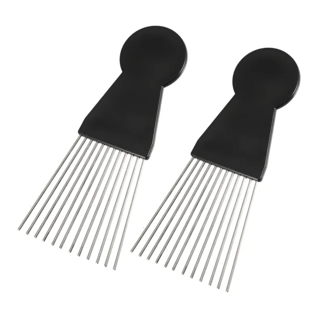 2 pcs Métal Cheveux Choix Afro Cheveux Peigne, pour Frisé Cheveux 5.98"x2.60"