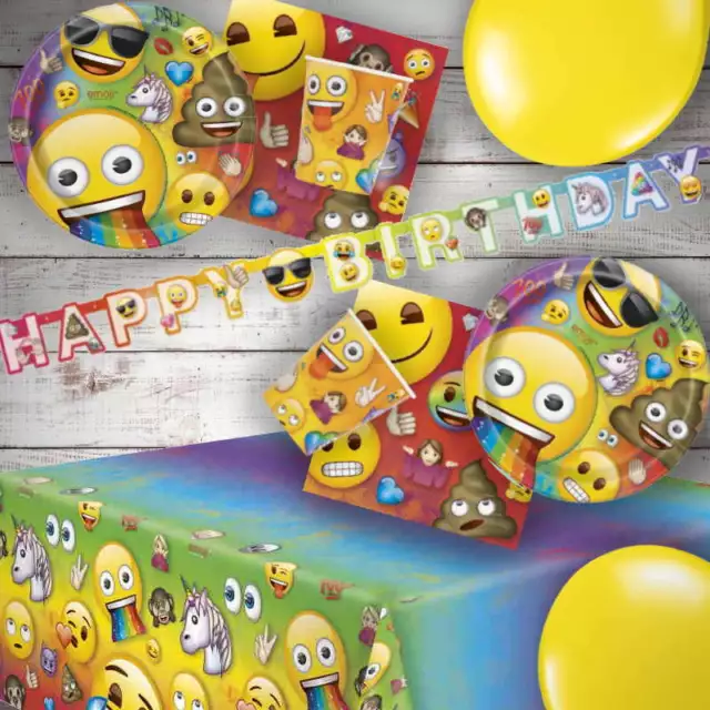 Emoji Themed Birthday Party Supplies Decorations Banners Tableware Balloons